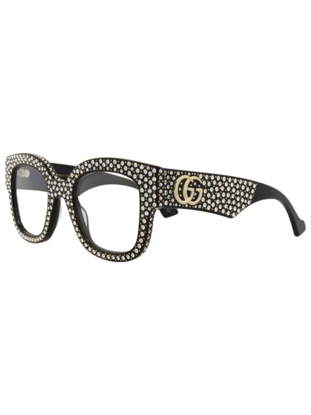 New Gucci Women's Sunglasses Square Rectangle Recycled Acetate Frame Black Black